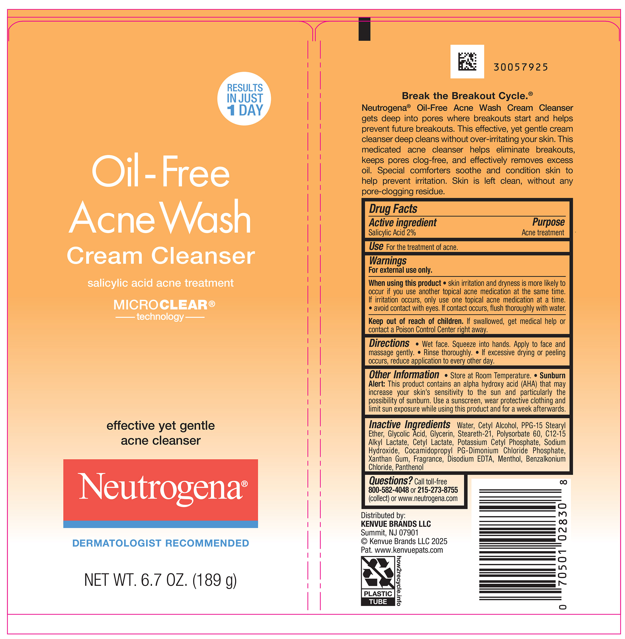 Pill image for neutrogena oil-free acne wash cream cleanser