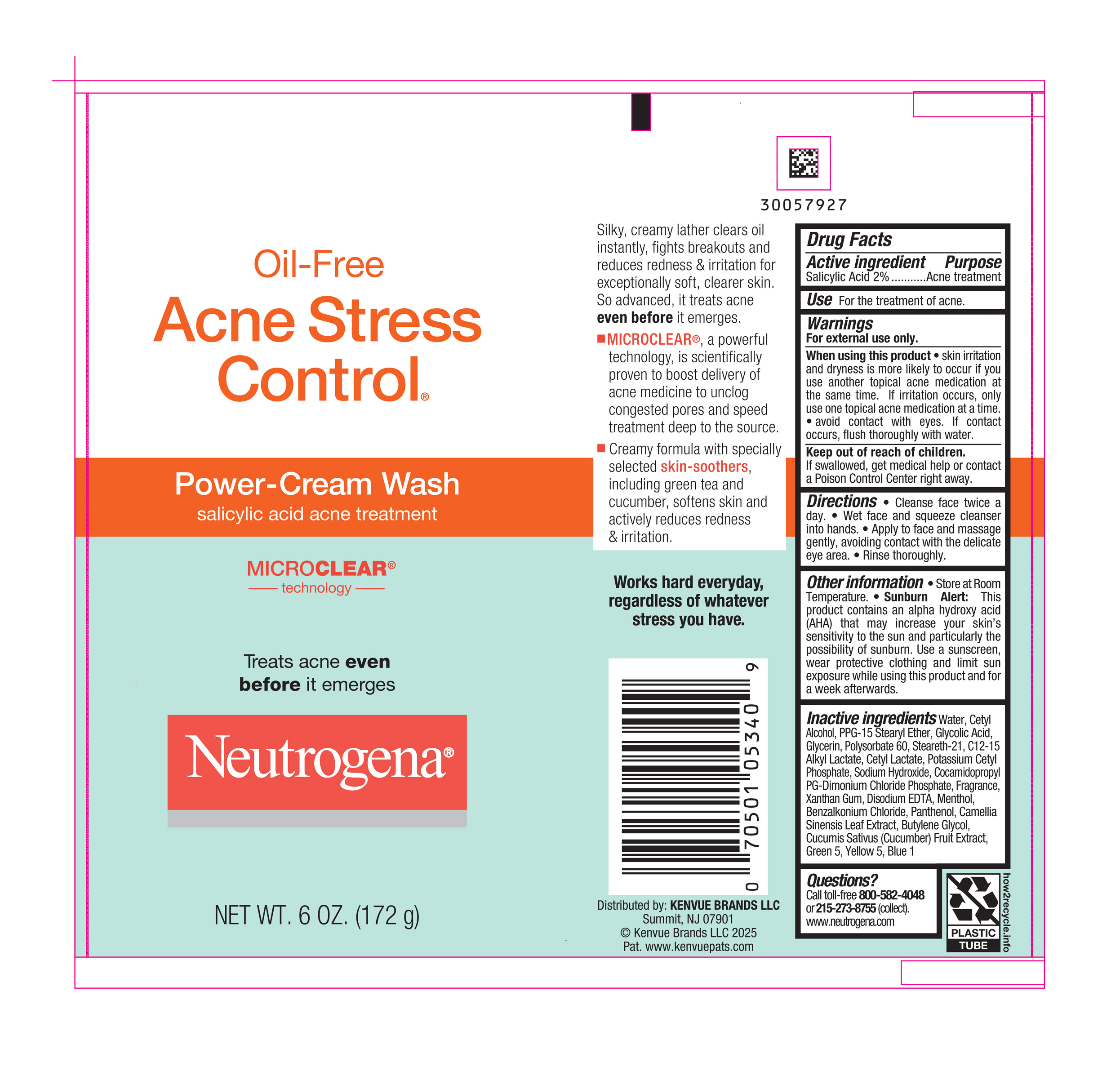 Pill image for Neutrogena Oil-free Acne Stress Control Power-cream Wash