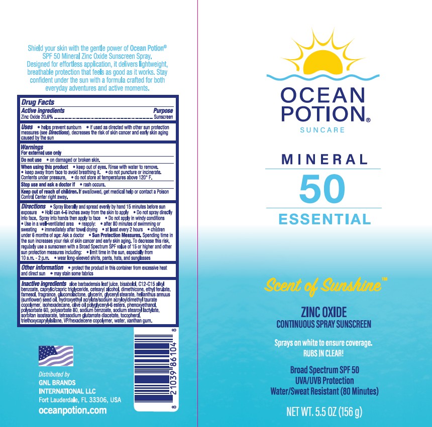 Pill image for Ocean Potion Suncare Mineral 50 Essential Scent Of Sunshine Zinc Oxide Continuous Spray Sunscreen
