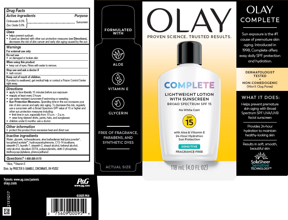 Pill image for olay complete lightweight lotion with sunscreen broad spectrum spf 15 sensitive