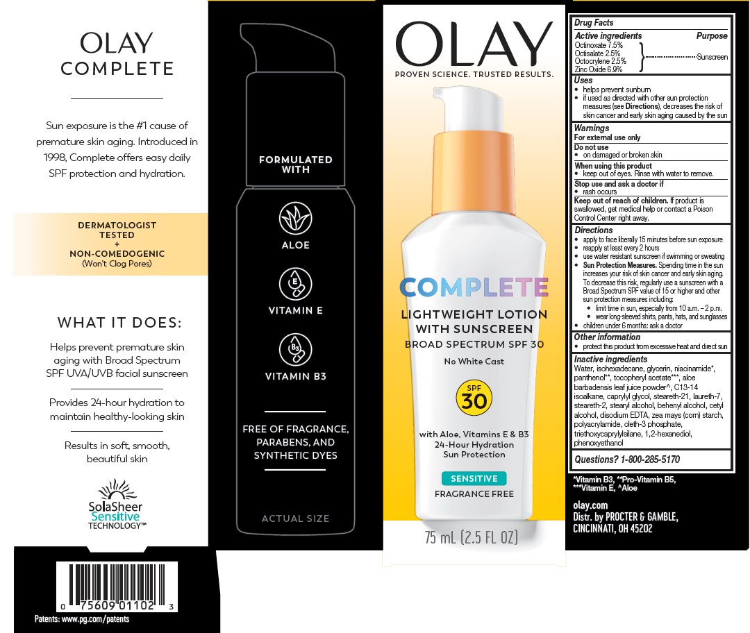 Pill image for olay complete lightweight lotion with sunscreen broad spectrum spf 30 sensitive