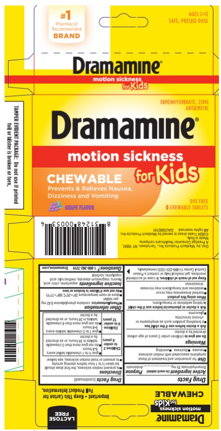 Pill image for Dramamine Chewable Tablets For Kids- Grape