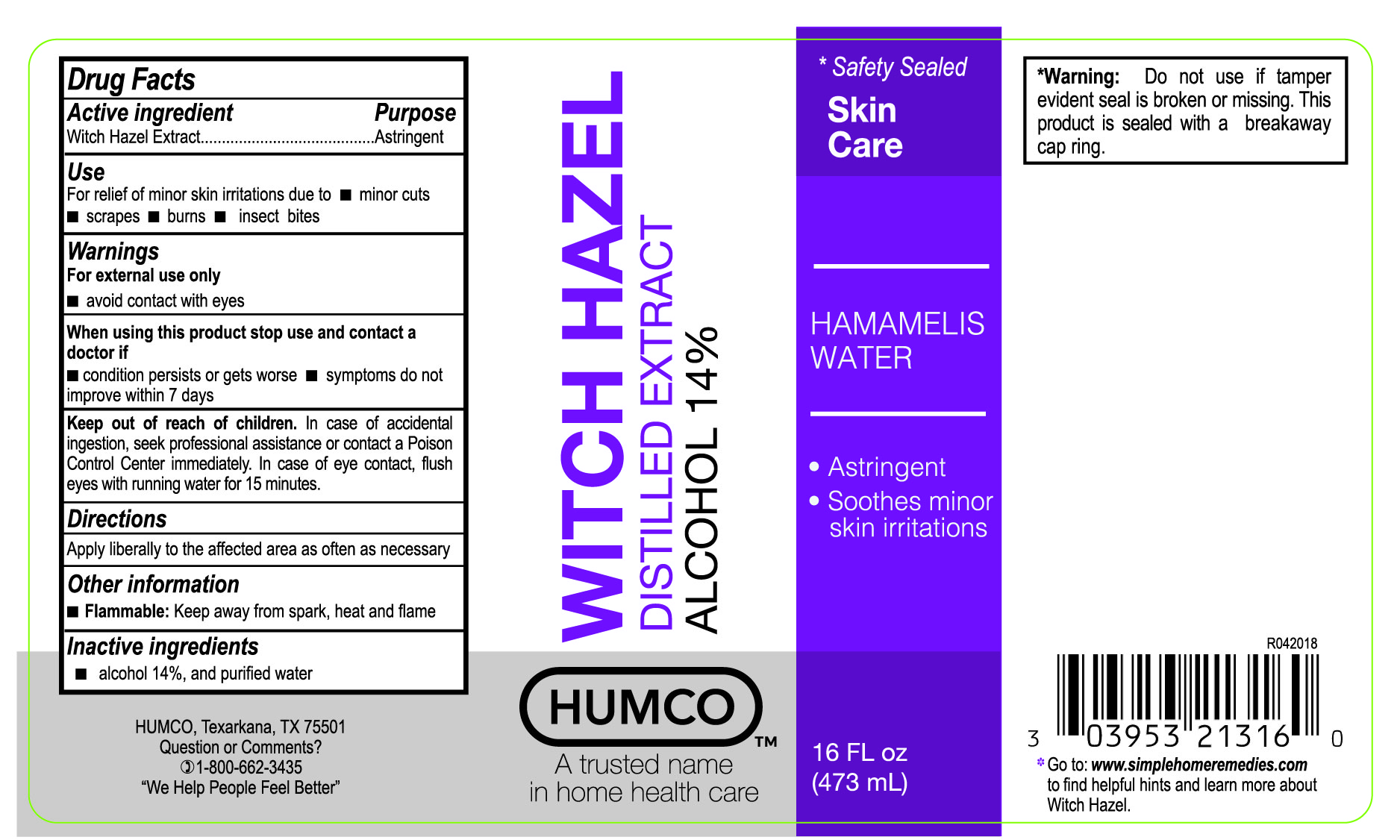 Pill image for Humco Witch Hazel
