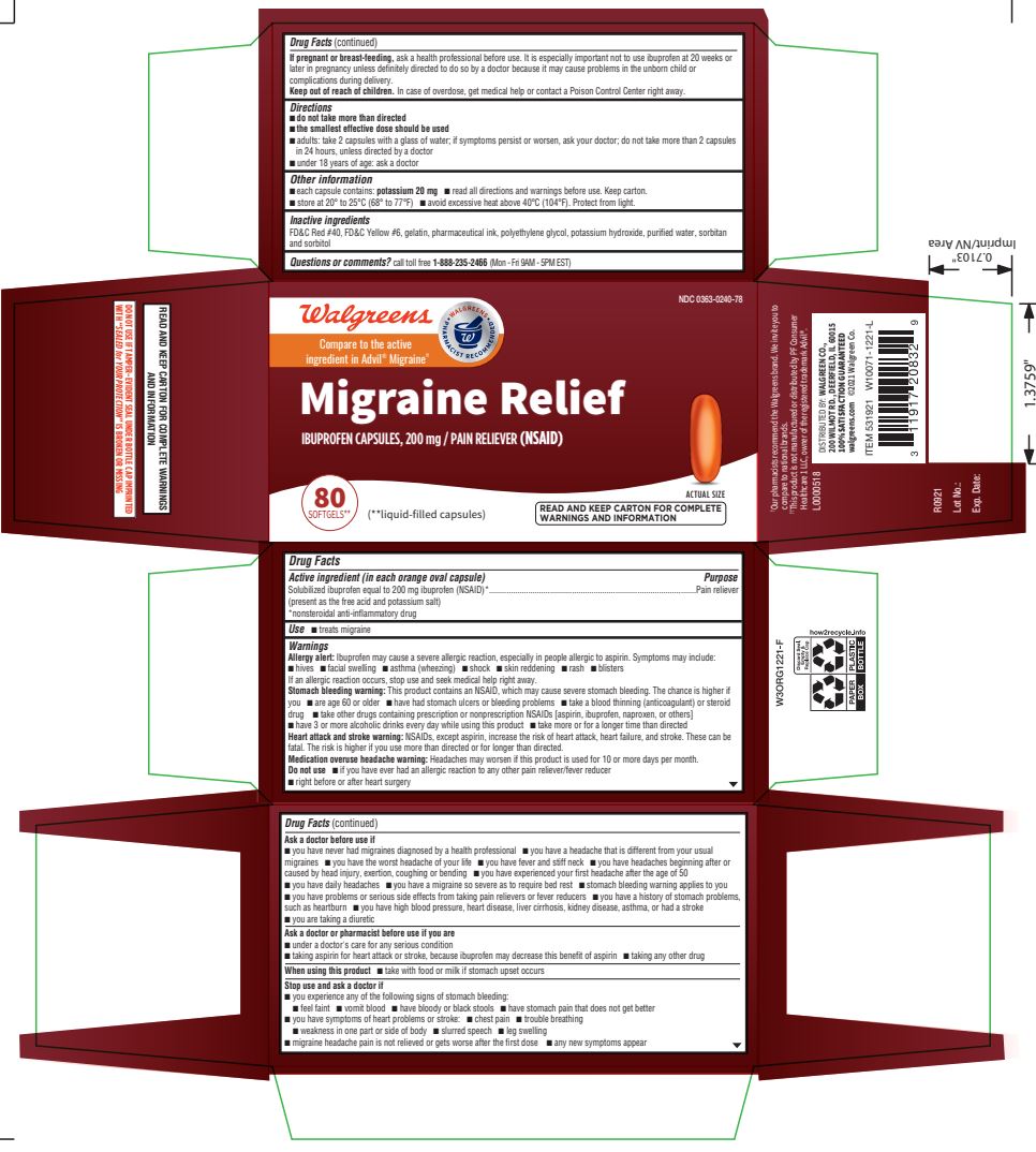 Pill image for Ibuprofen Capsules - Migraine Relief - Walgreens