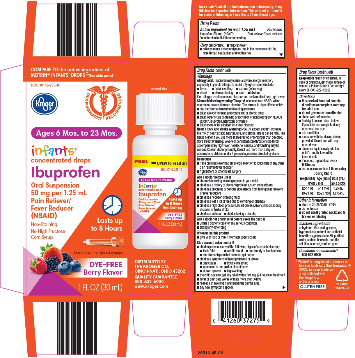 Pill image for Kroger Co. Infants’ Ibuprofen Drug Facts