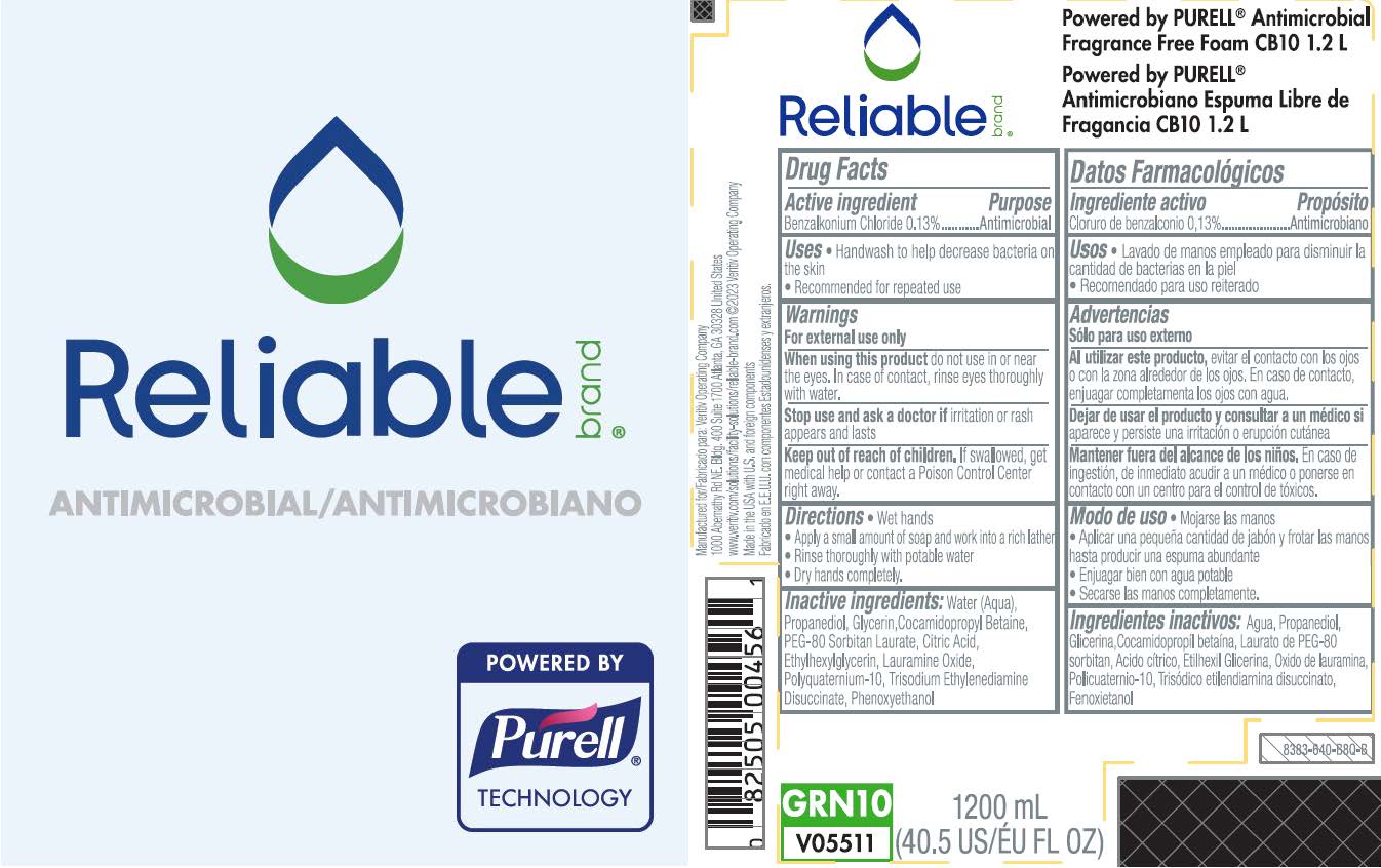 Pill image for Reliable Brand® Powered By Purell® Antimicrobial Fragrance Free Foam Cb10 1.2l