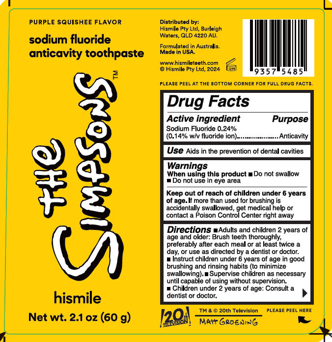 Pill image for The Simpsons Purple Squishee Flavor Sodium Fluoride Anticavity Toothpaste
