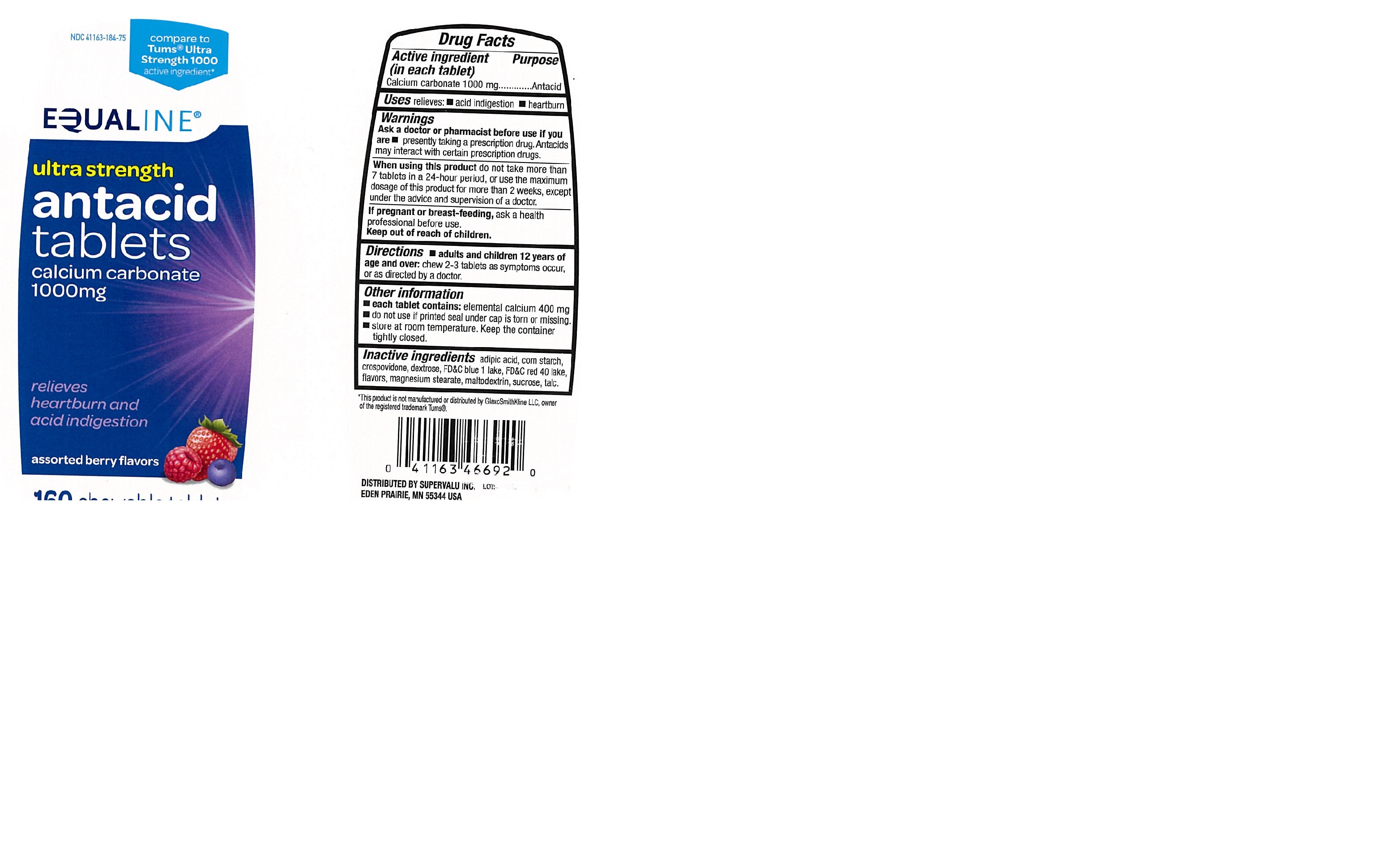 Pill image for Equaline Ultra Strength Antacid Assorted Berry 