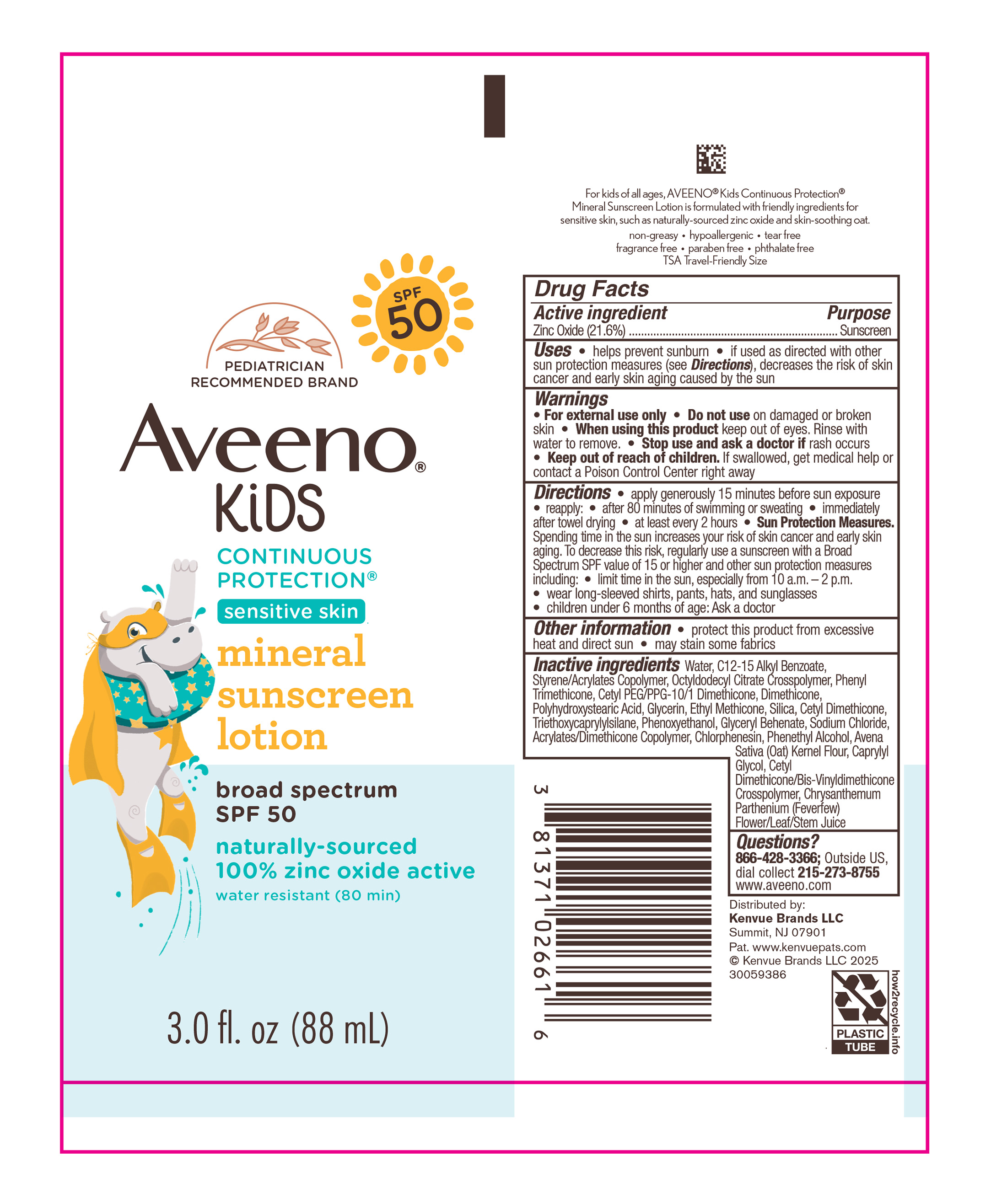 Pill image for Aveeno Kids Continuous Protection Sensitive Skin Sunscreen Spf 50