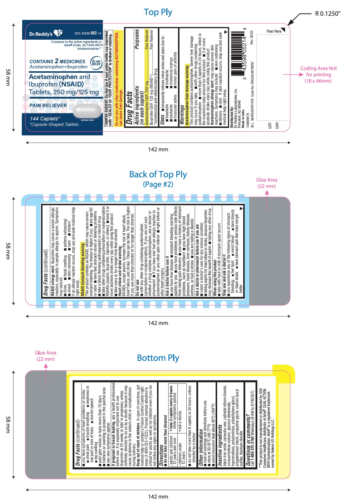 Pill image for Acetaminophen 250 Mg And Ibuprofen 125 Mg