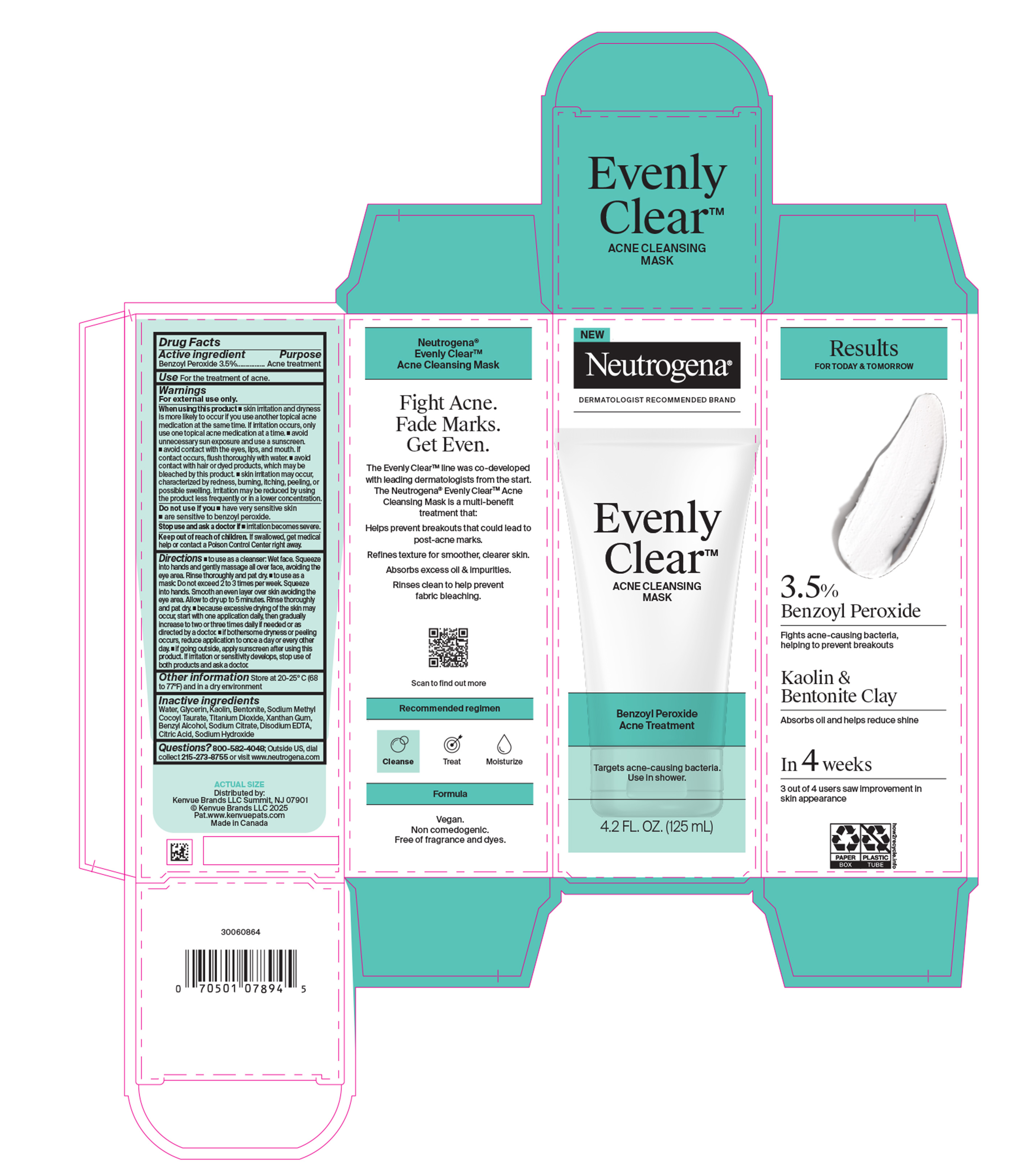 Pill image for Neutrogena Evenly Clear Acne Cleansing Mask