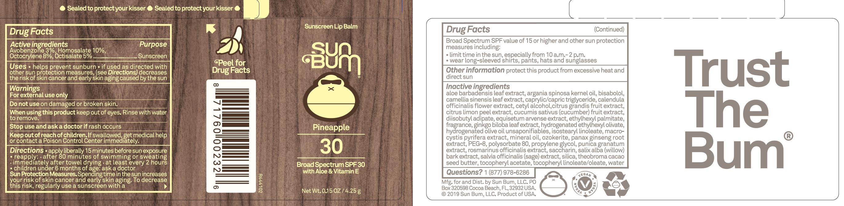 Pill image for Sun Bum Sunscreen Lip Balm Broad Spectrum Spf 30 Pineapple