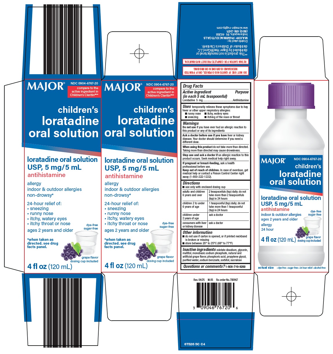 Pill image for major pharmaceuticals children’s loratadine oral solution drug facts
