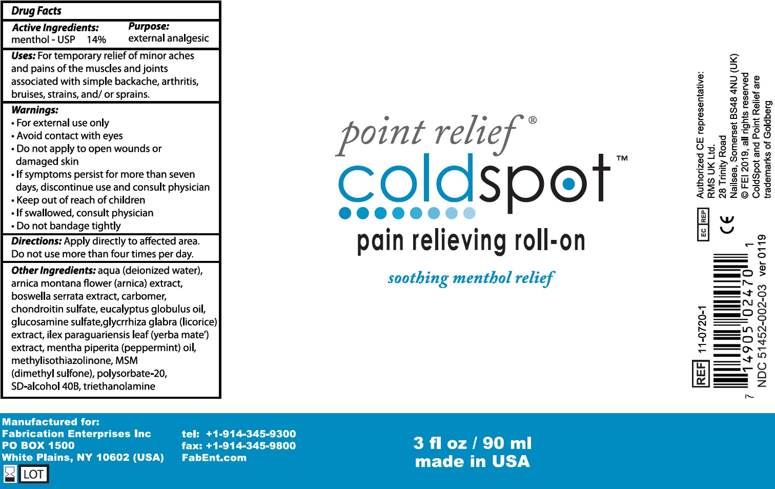 Pill image for Point Relief Cold Spot Pain Relieving Roll-on