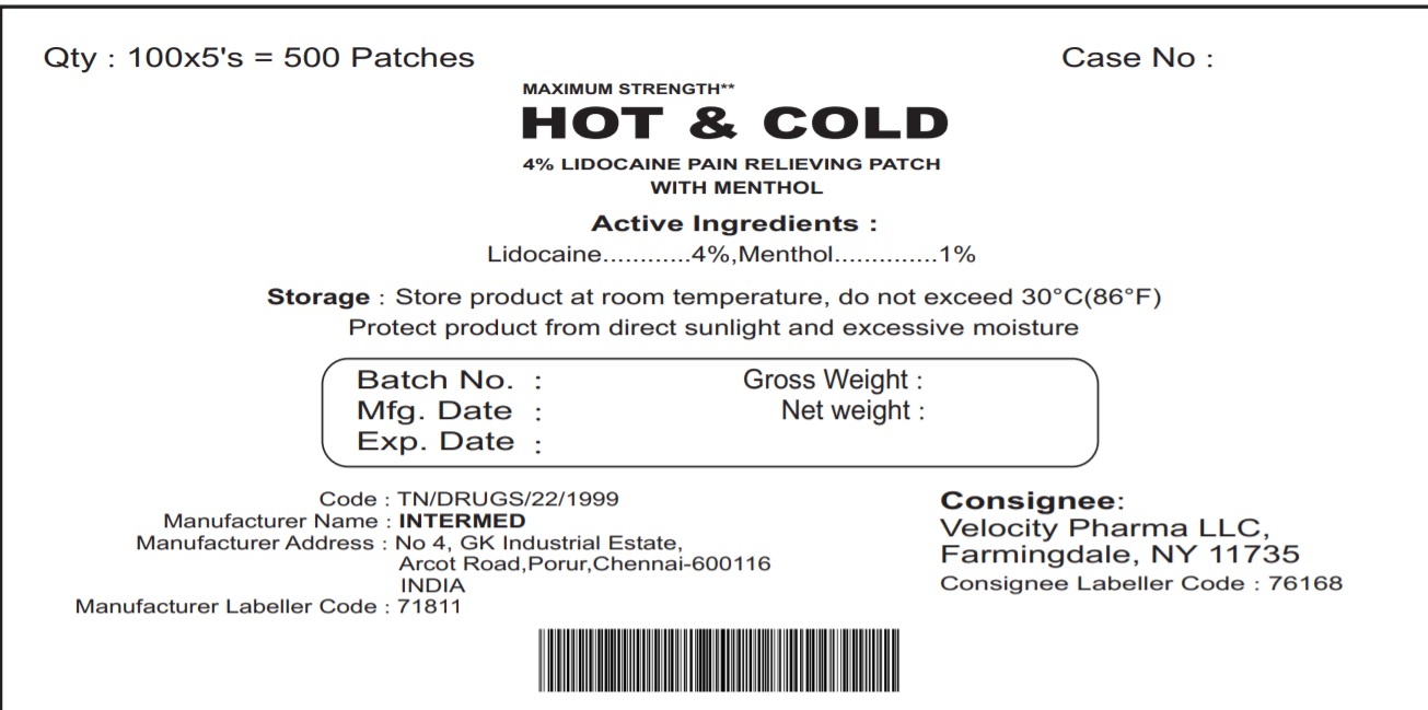 Pill image for Hot And Cold Lidocaine With Menthol Patch- Bulk