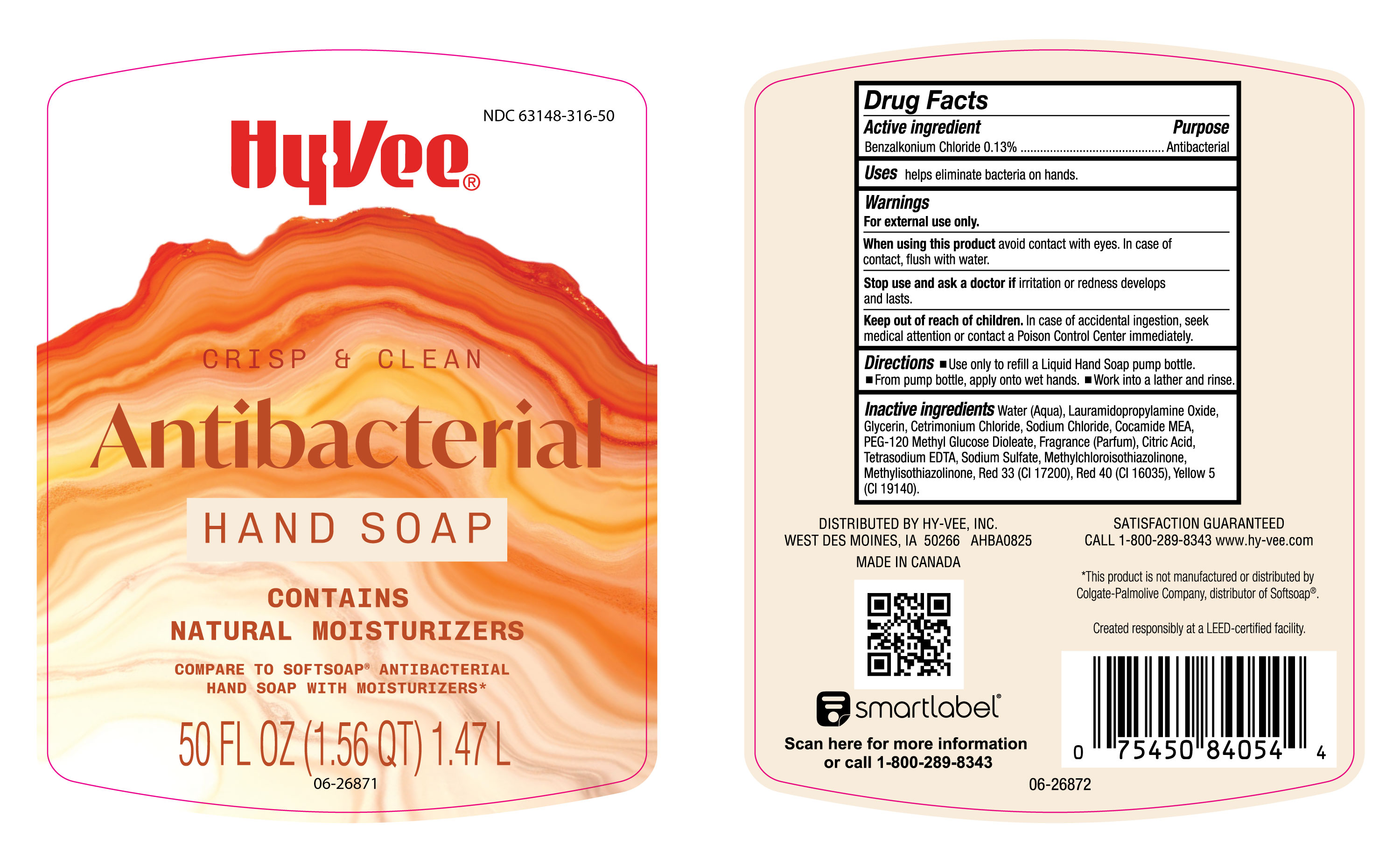 Pill image for Ndc- 63148-316, Hy-vee Antibac Lhs.