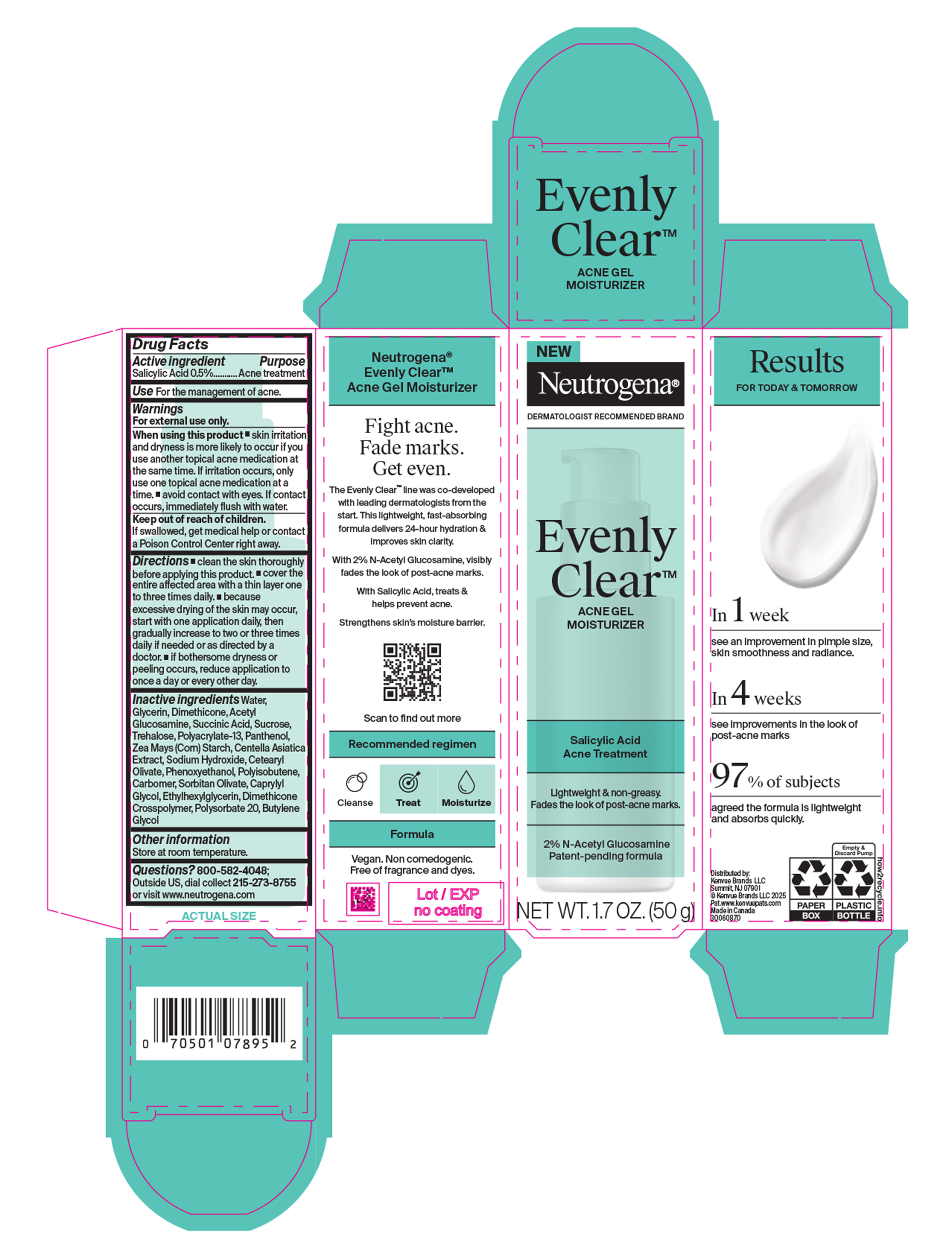 Pill image for Neutrogena Evenly Clear Acne Gel Moisturizer