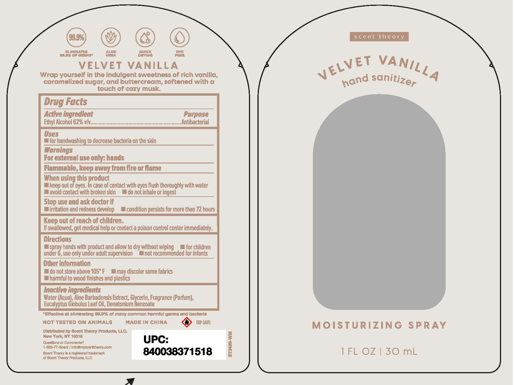 Pill image for hand sanitizer velvet vanilla (76891-158-30)