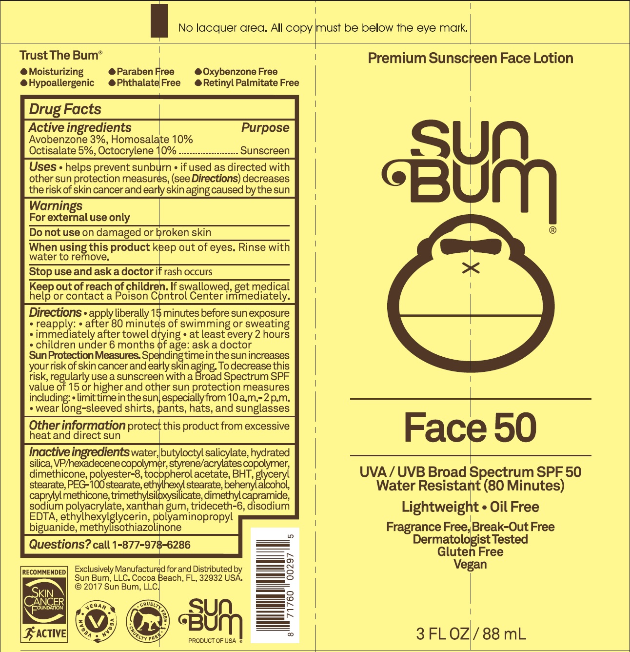 Pill image for Sun Bum Face 50 Sunscreen Lotion