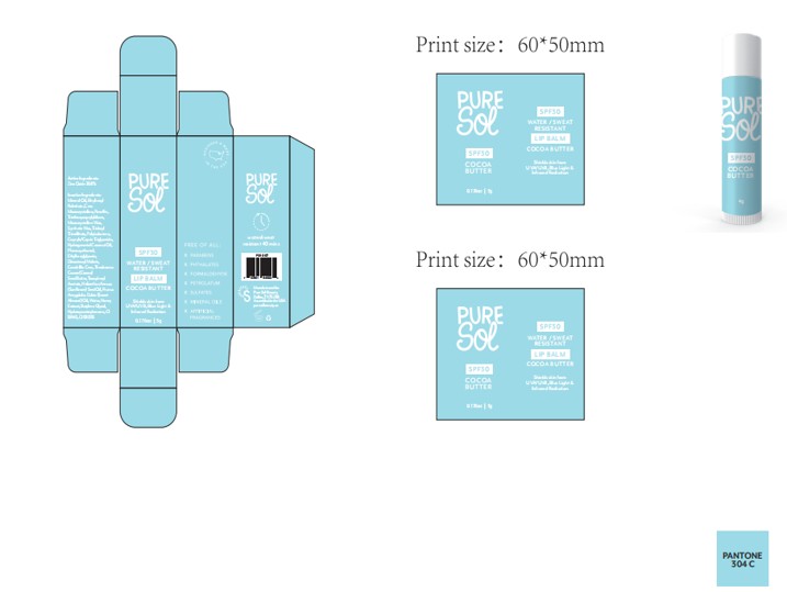 Pill image for 84090-005-01. Pure Sol Spf 30 Lip Balm Cacoa Butter—solid-5g