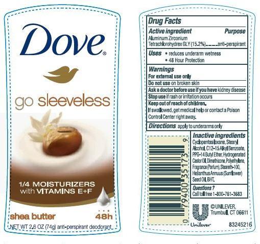 Pill image for Dove Go Sleeveless Shea Butter Antiperspirant Deodorant