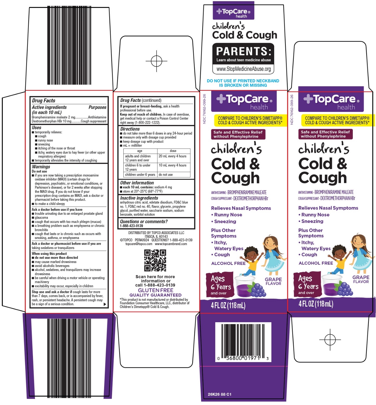 Pill image for Topco Associates Llc. Children’s Cold & Cough Drug Facts