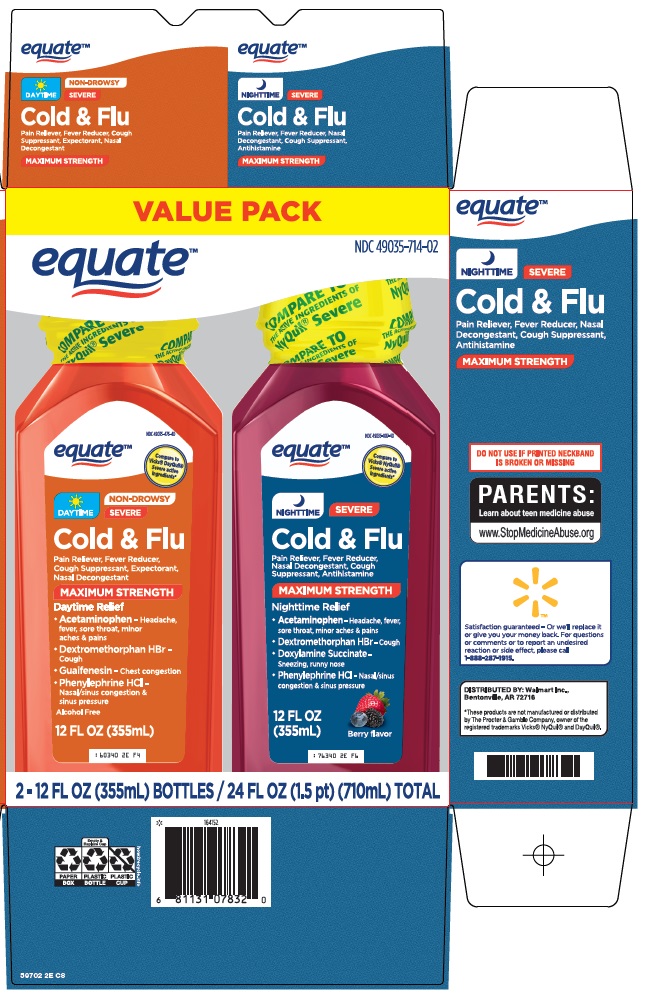 Pill image for Wal-mart Daytime Nighttime Cold & Flu Drug Facts
