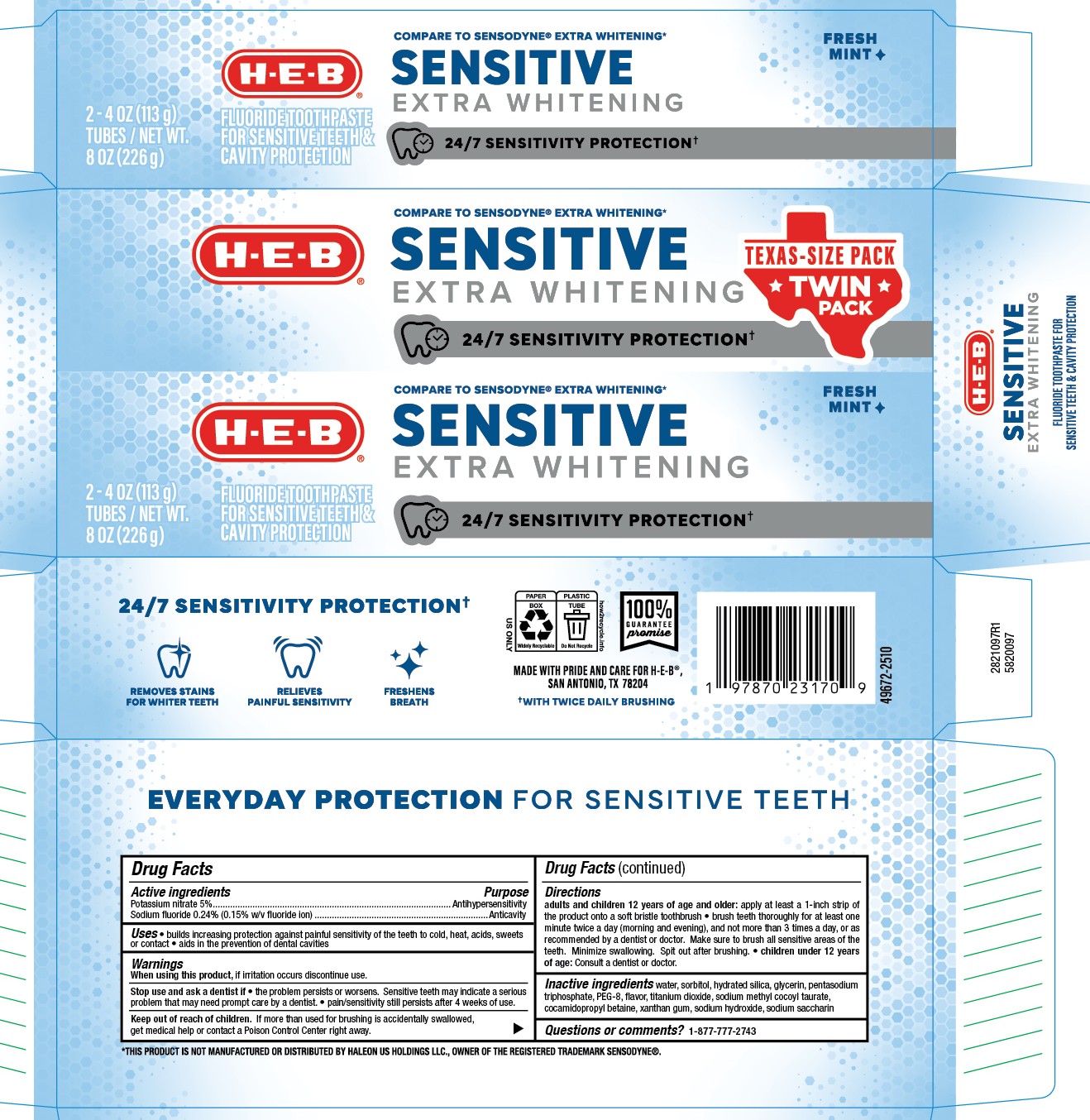 Pill image for 5820097 Heb Sensitive Extra Whitening Twinpack (8015201)