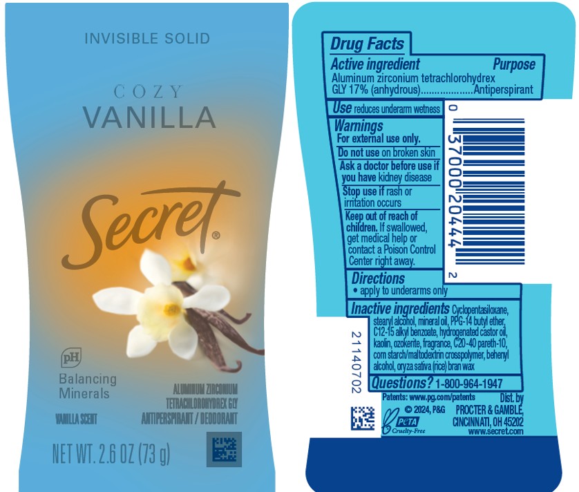 Pill image for Secret Cozy Vanilla Invisible Solid