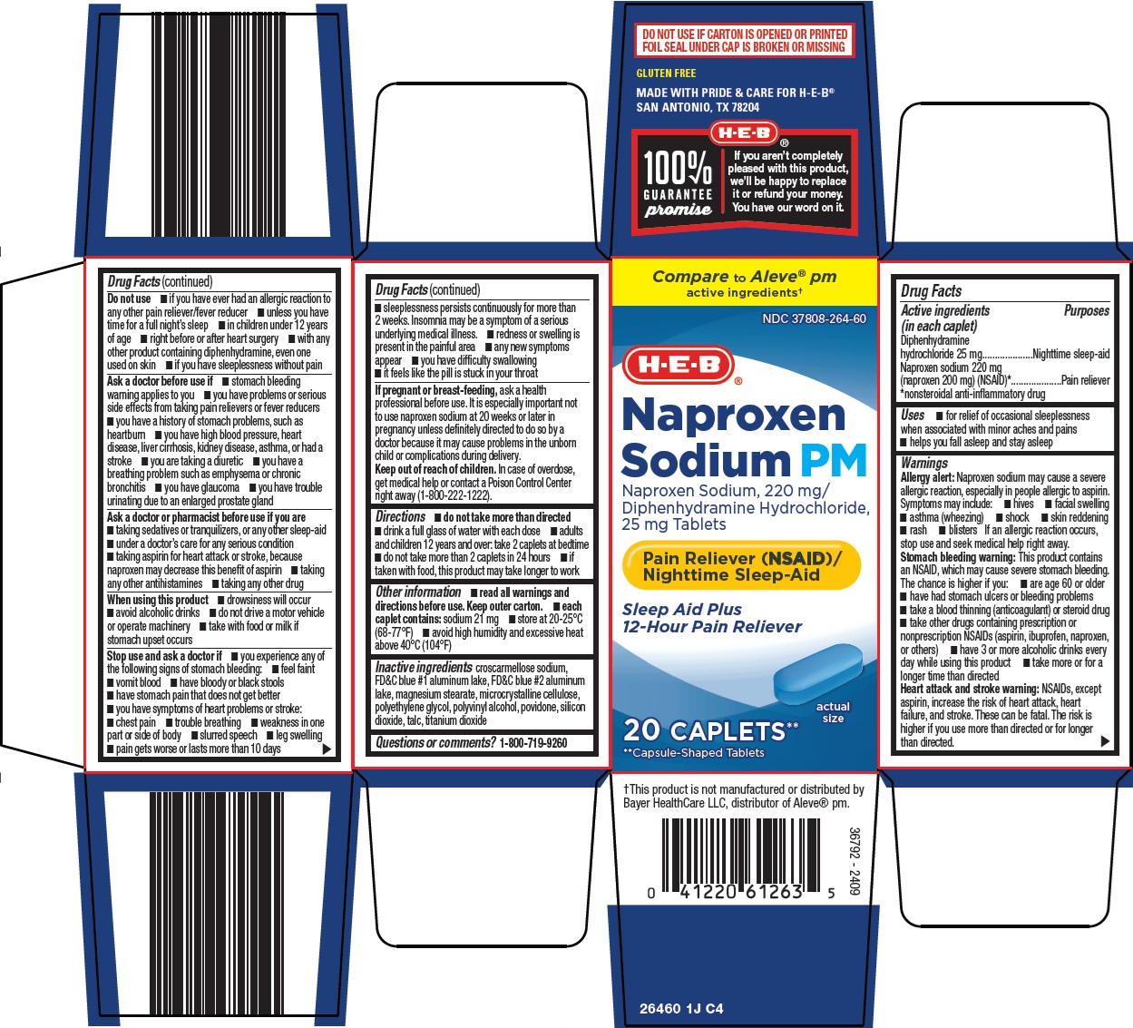 Pill image for Heb Naproxen Sodium Pm Drug Facts