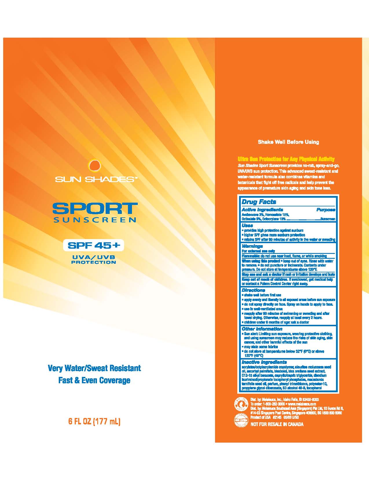 Pill image for Sun Shades Sport 45+ Content Of Label