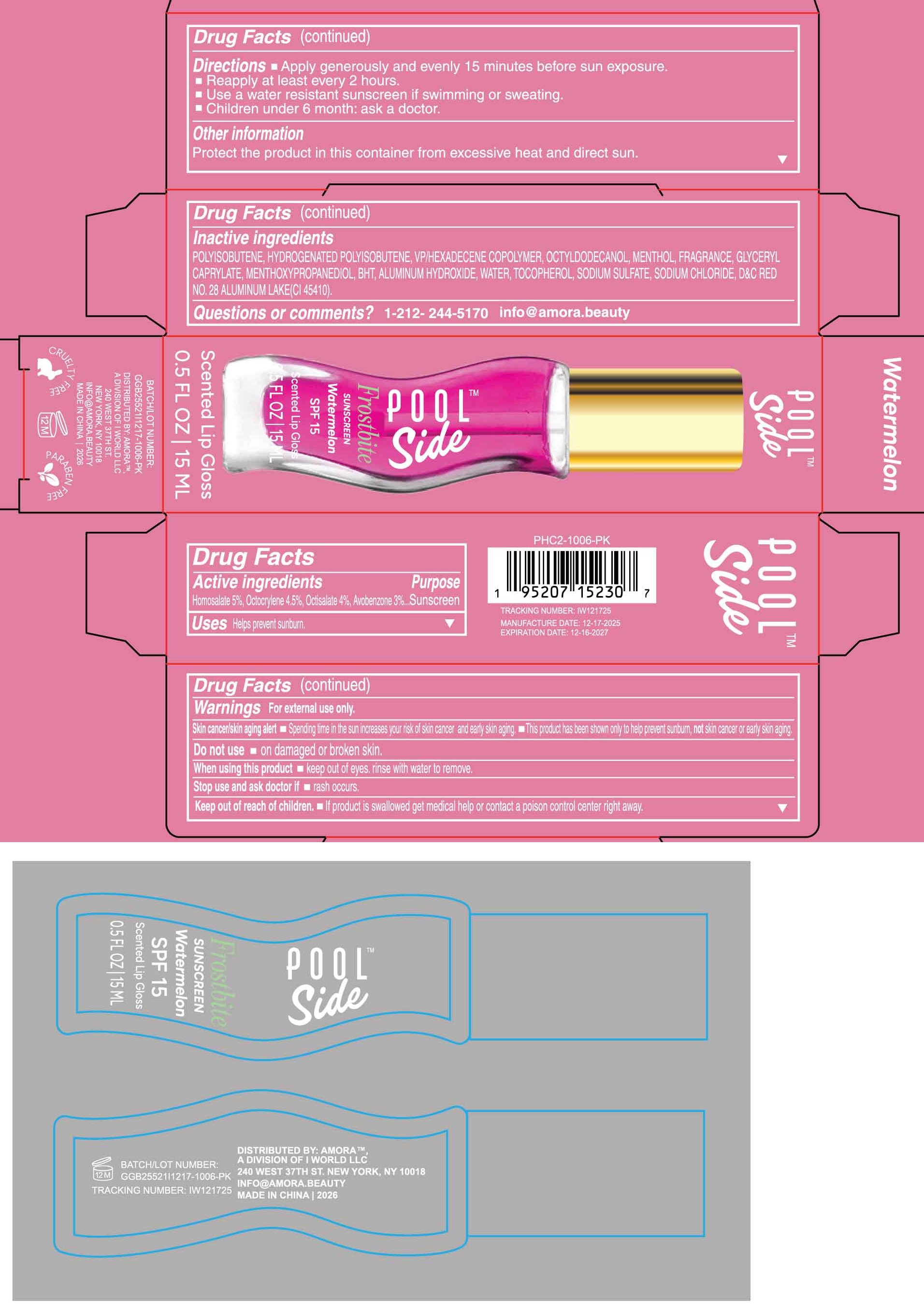 Pill image for Poolside Frostbite Sunscreen Watermelon Spf 15 Scented Lip Gloss