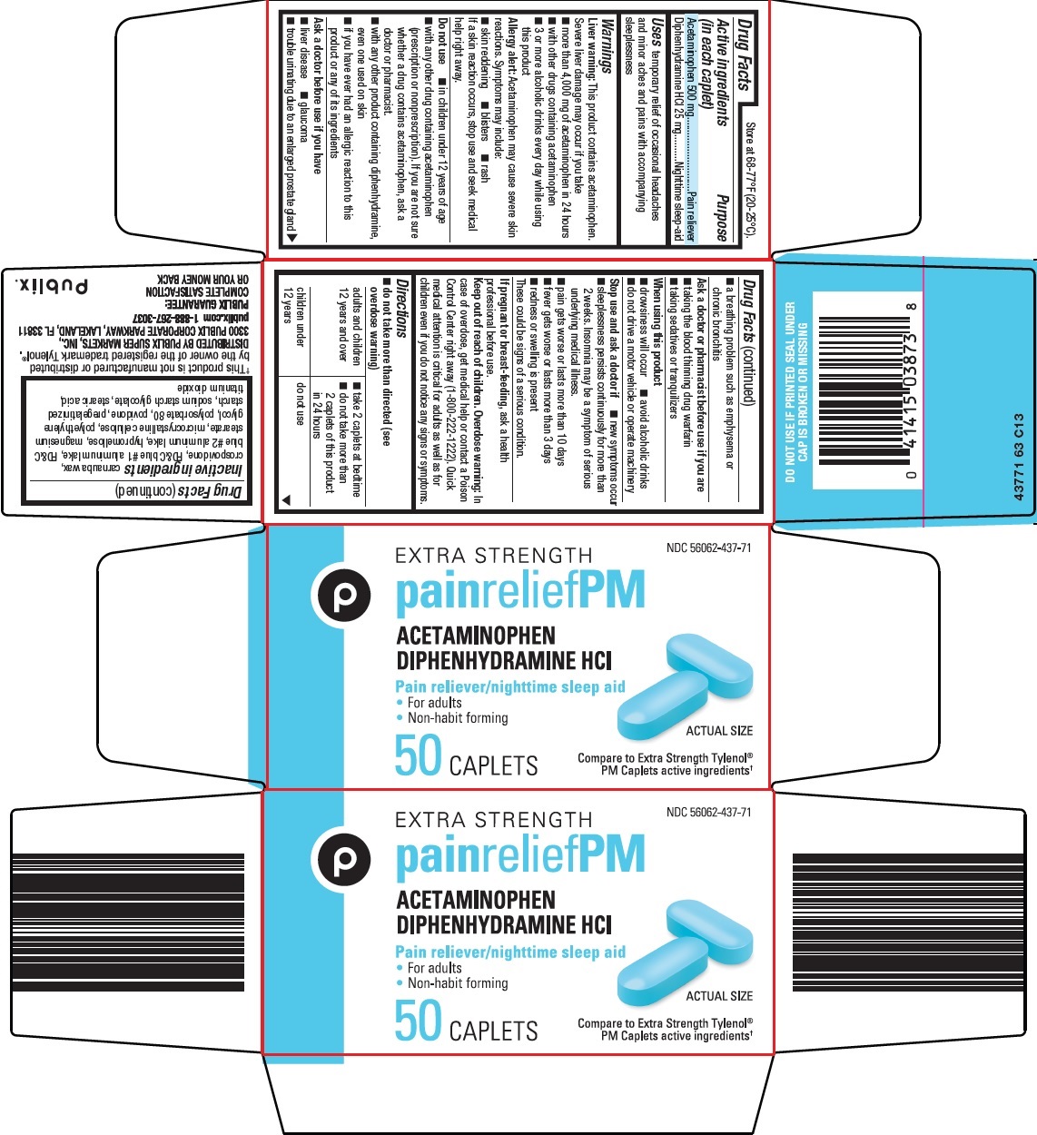 Pill image for Publix Super Markets, Inc. Pain Relief Pm Drug Facts