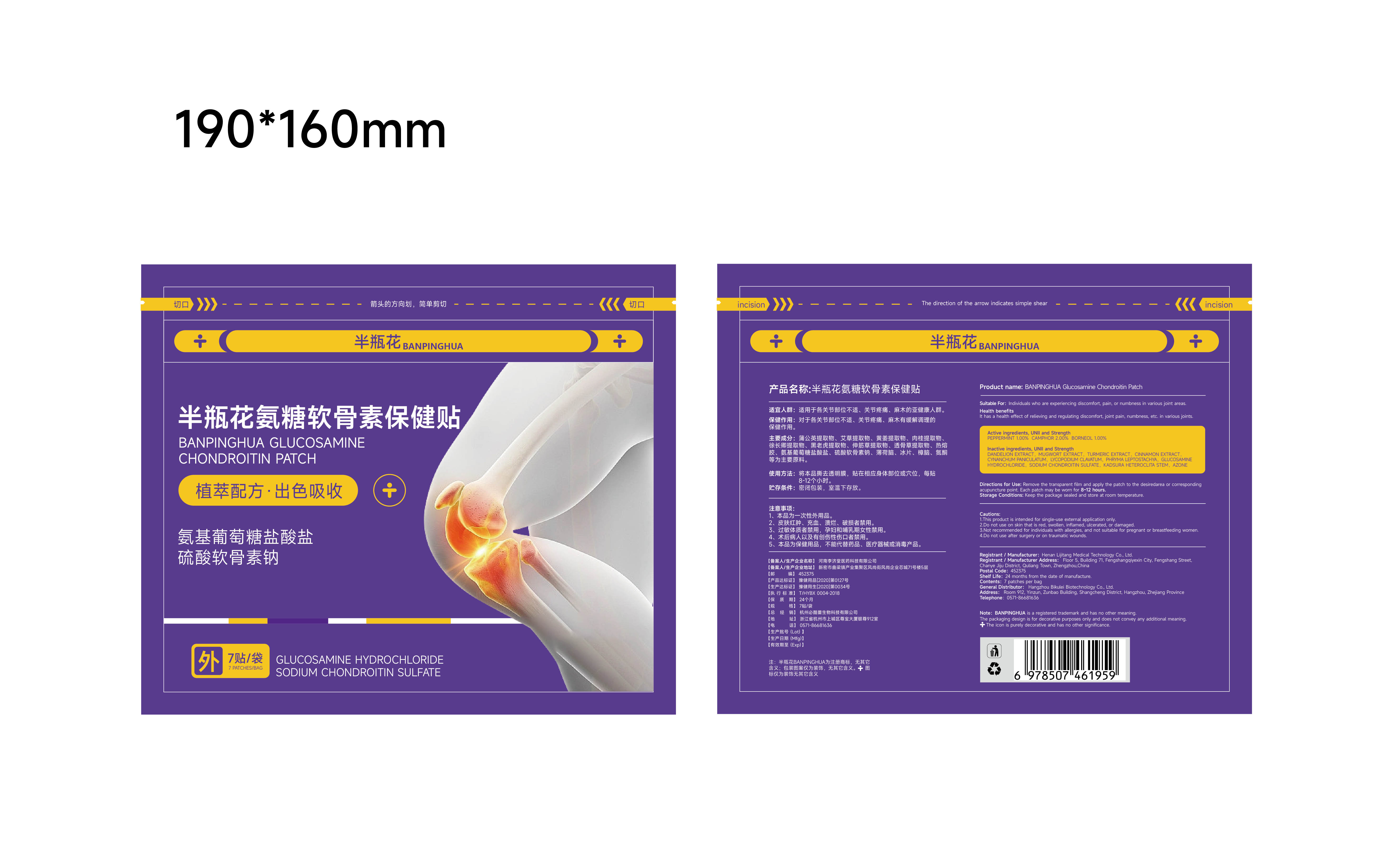 Pill image for 85305-004 Banpinghua Glucosamine Chondroitin Patch