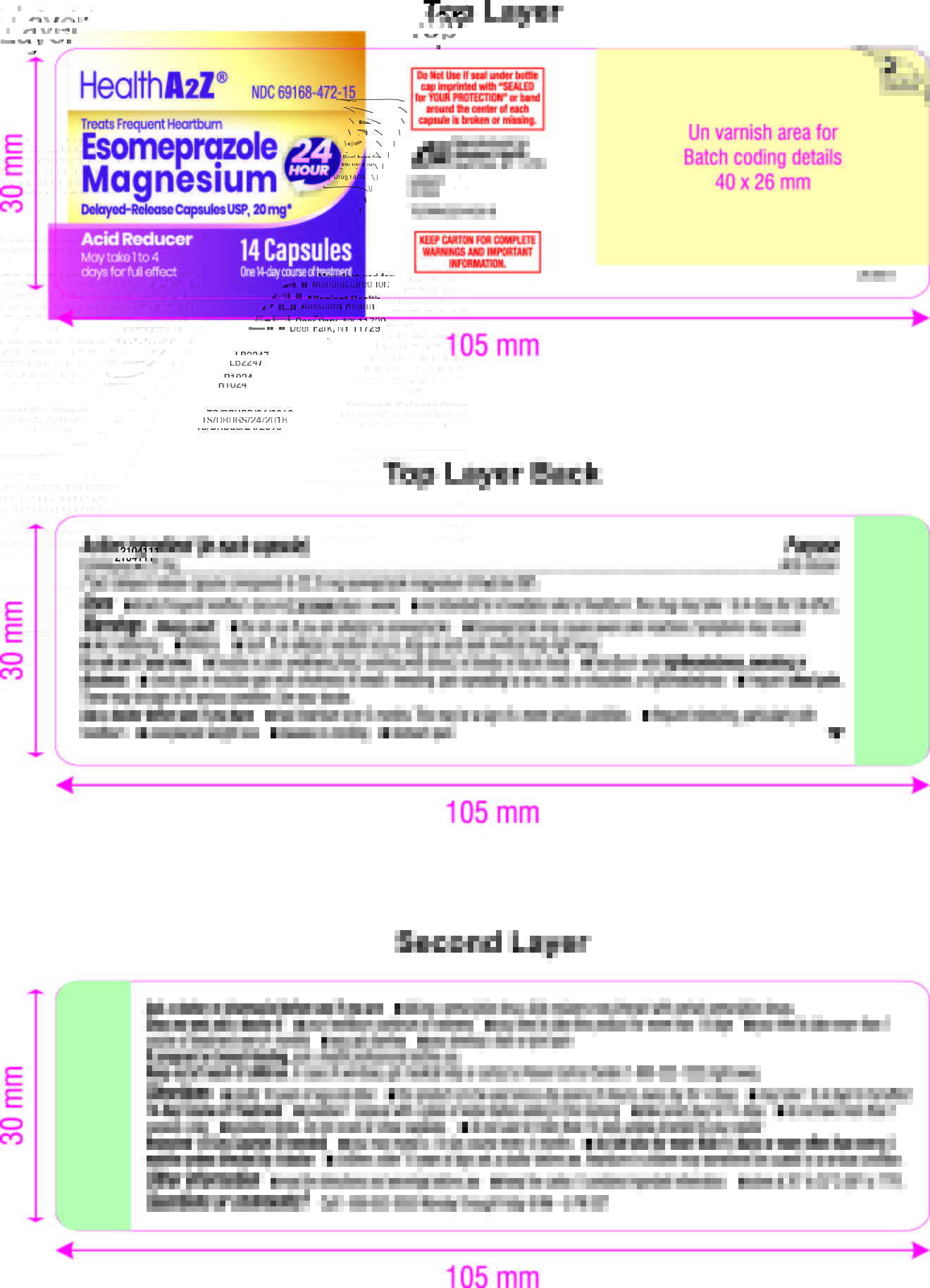 Pill image for 472 - Esomeprazole Magnesium 20mg