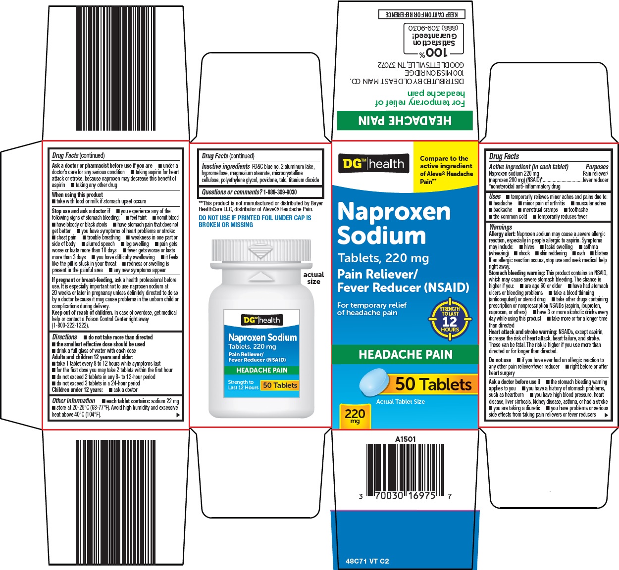 Pill image for Dolgencorp, Llc Naproxen Sodium Tablets, 220 Mg Drug Facts