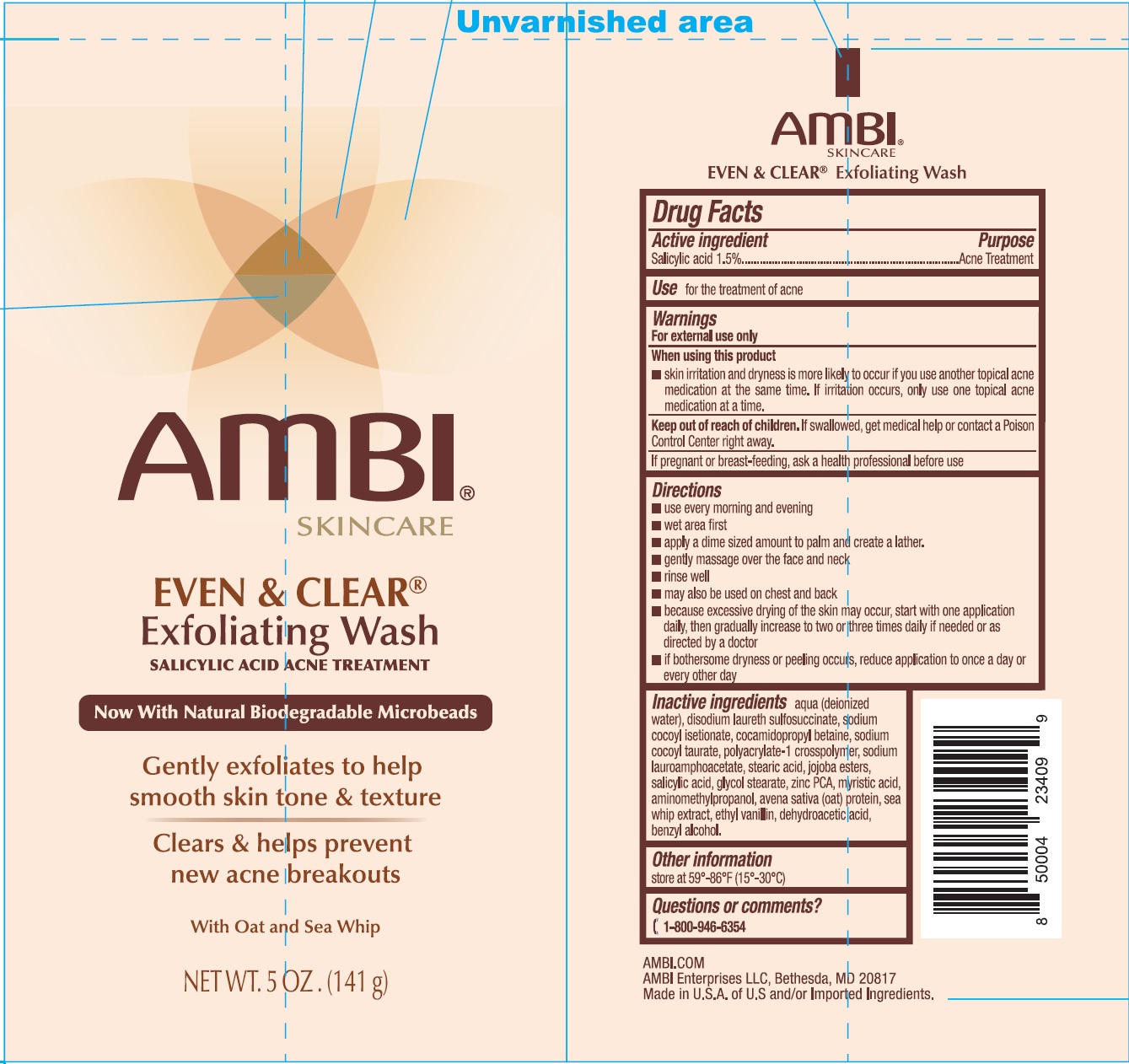 Pill image for Ambi Even & Clear Exfoliating Wash Acne Treatment