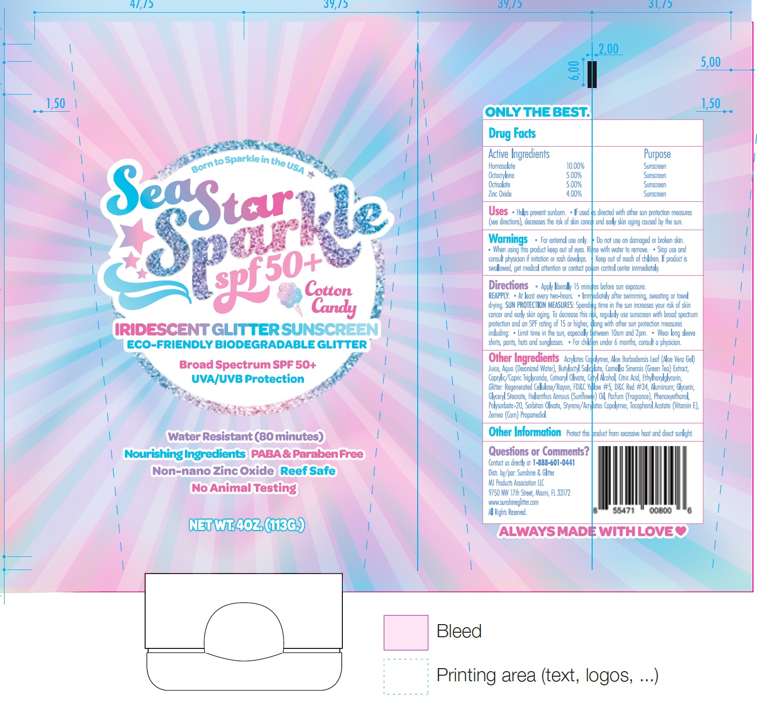Pill image for Sea Star Sparkle Spf-50 Glitter Sunscreen Cotton Candy