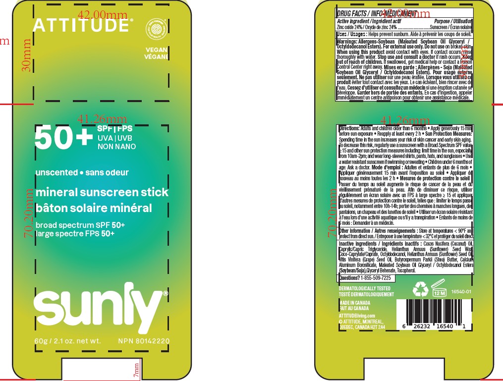 Pill image for Attitude Sunly Mineral Sunscreen Stick Spf 50 Unscented