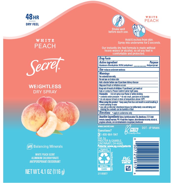 Pill image for Secret Weightless Dry Spray White Peach