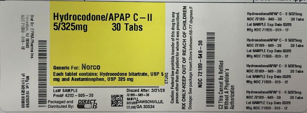 Pill image for Hydrocodone/apap