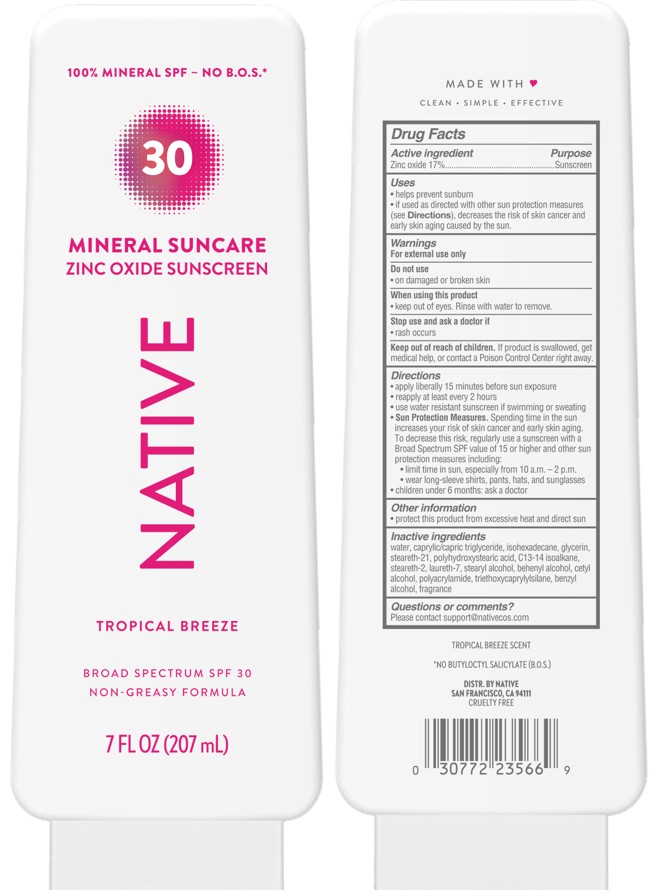 Pill image for Native Mineral Suncare Zinc Oxide Sunscreen Tropical Breeze Broad Spectrum Spf 30