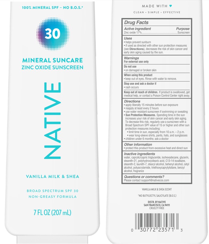 Pill image for Native Mineral Suncare Zinc Oxide Sunscreen Vanilla Milk And Shea Broad Spectrum Spf 30