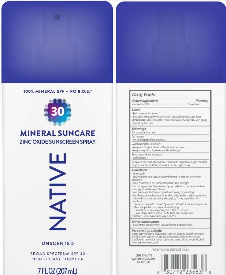 Pill image for Native Mineral Suncare Zinc Oxide Sunscreen Spray Unscented Broad Spectrum Spf 30