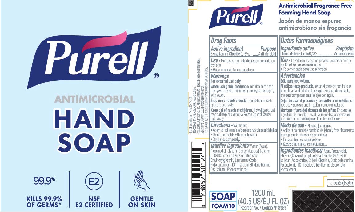 Pill image for purell® antimicrobial fragrance free foaming hand soap