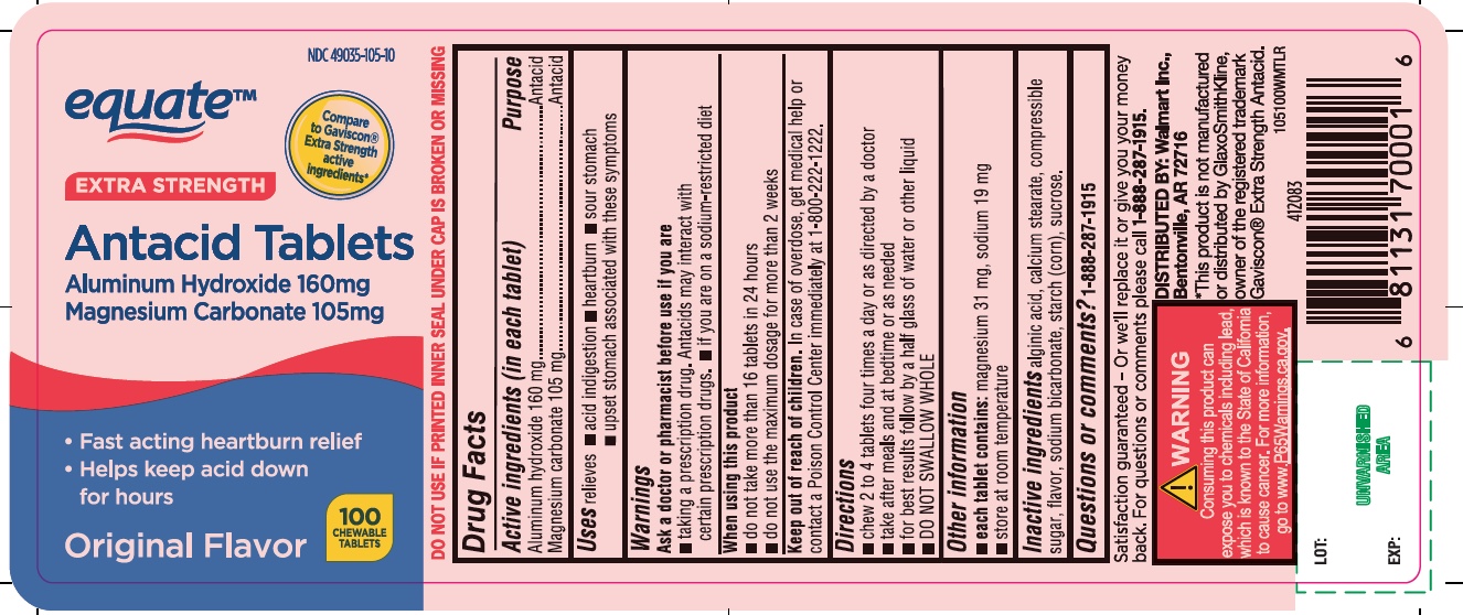 Pill image for Equate™ Extra Strength Antacid Chewable Tablets Original Flavor
