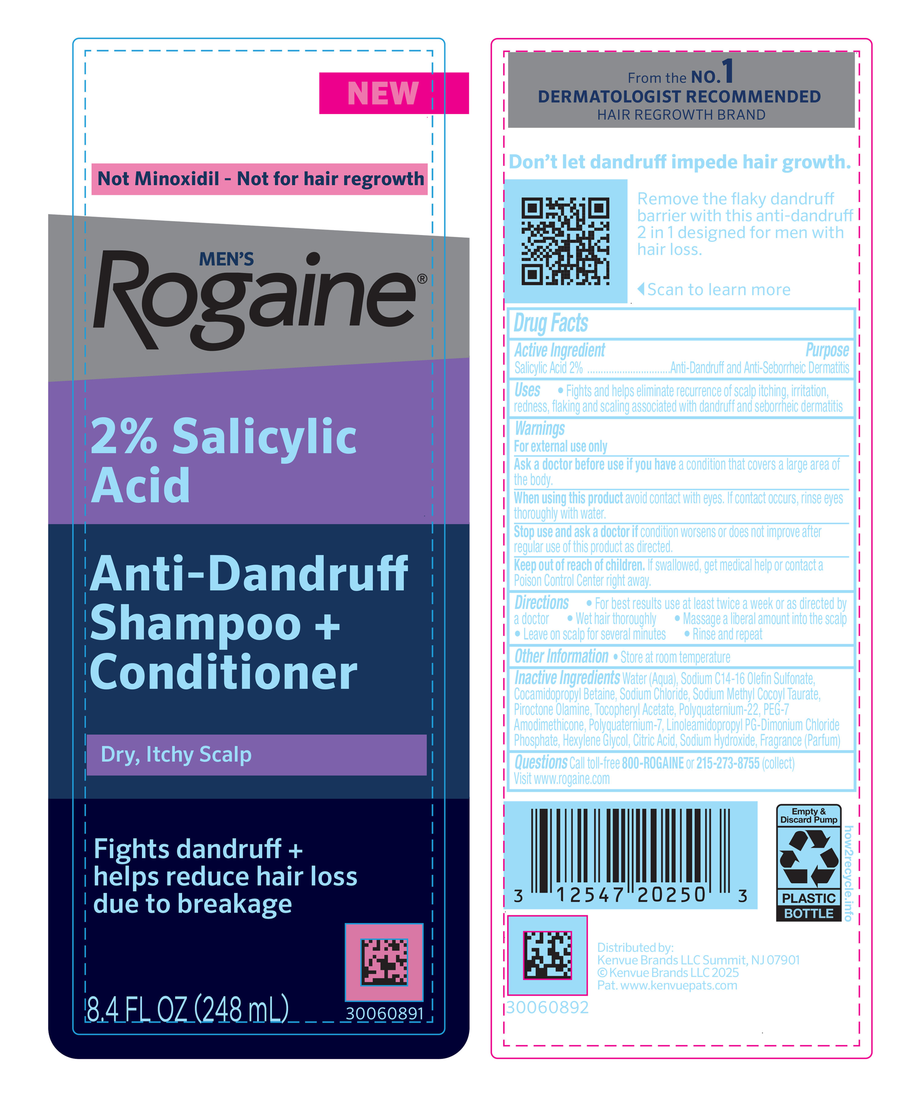 Pill image for Men’s Rogaine 2% Salicylic Acid Anti-dandruff Shampoo Plus Conditioner