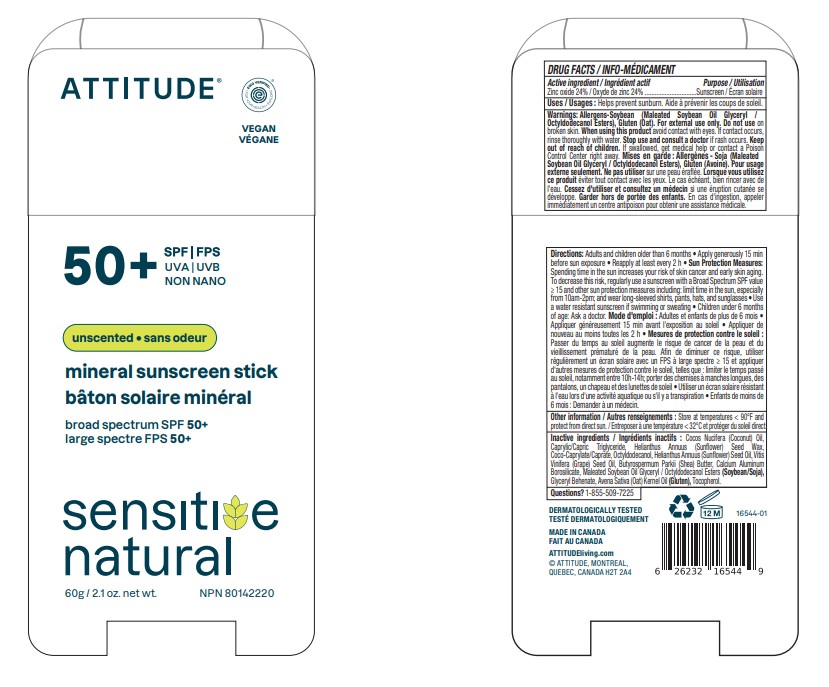 Pill image for Attitude Sensitive Natural Mineral Sunscreen Stick Spf 50 Unscented
