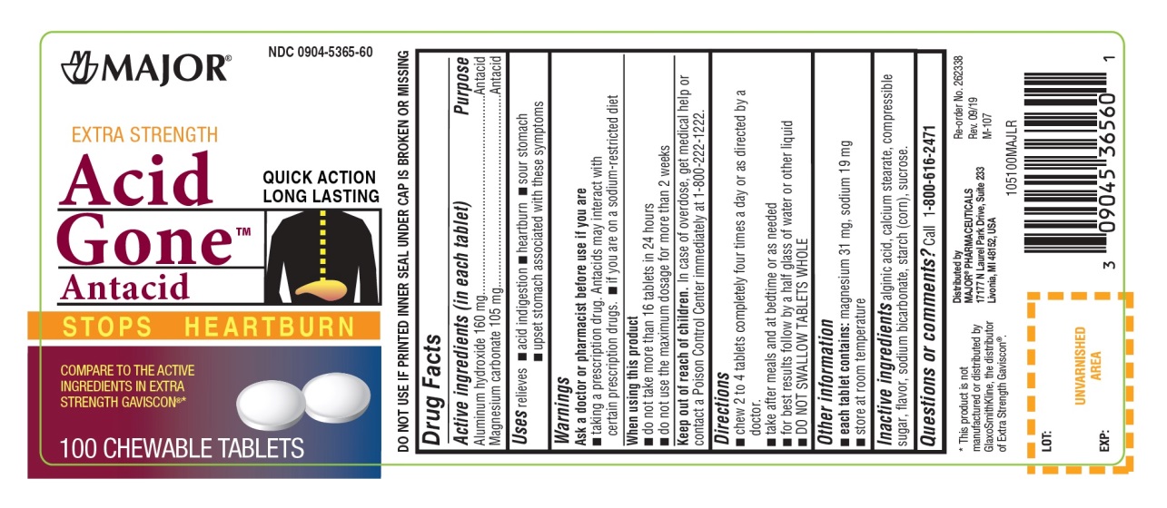 Pill image for Extra Strength Acid Gone Antacid 100 Chewable Tablets Drug Facts