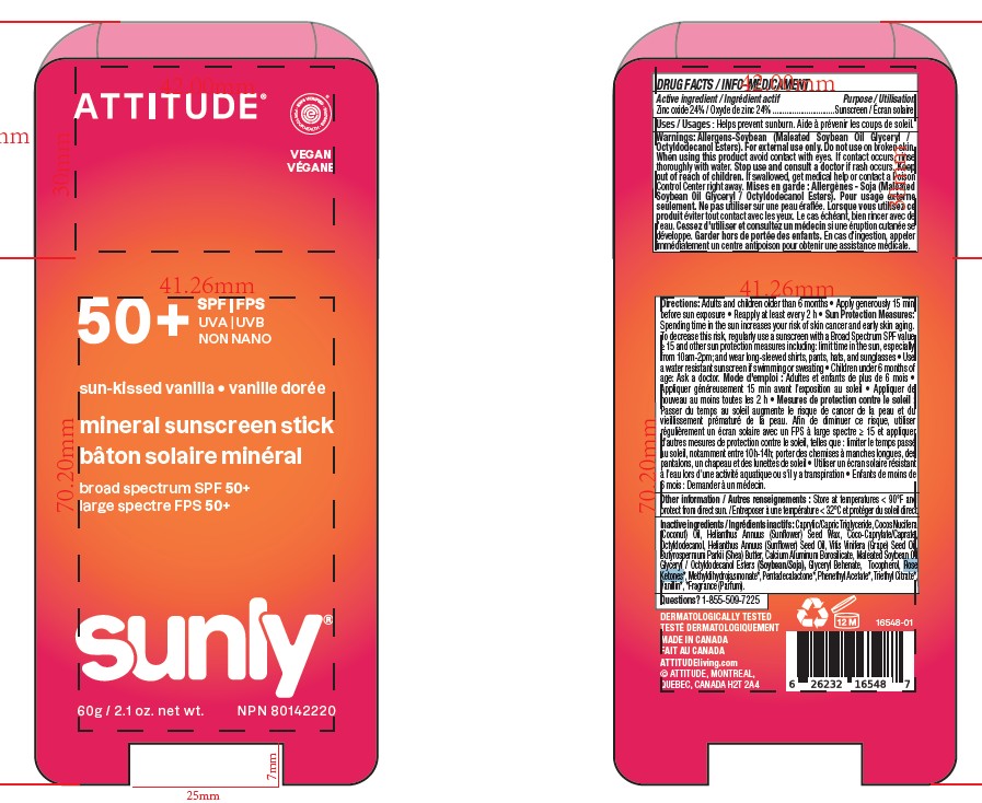 Pill image for Attitude Sunly Mineral Sunscreen Stick Spf 50 Sun Kissed Vanilla